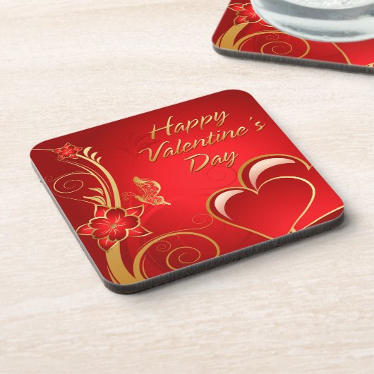 Happy Valentine's Day 3 Coaster Untersetzer (Linke Seite)
