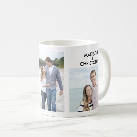 Happy Valentines Day 3 Foto Collage Individuellen Kaffeetasse (VorderseiteRechts)