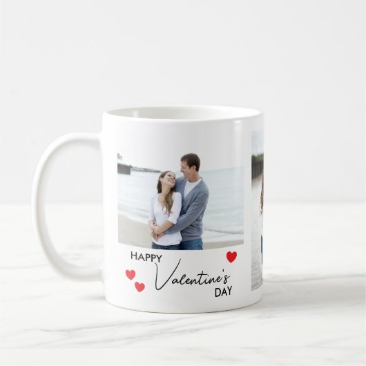 Happy Valentines Day 3 Foto Collage Individuellen Kaffeetasse (Links)