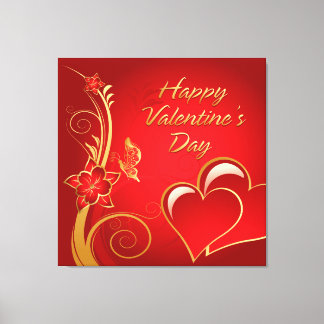 Happy Valentine's Day 3 Wrapped Canvas Leinwanddruck