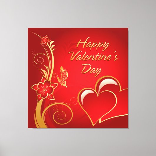 Happy Valentine's Day 3 Wrapped Canvas Leinwanddruck (Vorderseite)