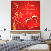 Happy Valentine's Day 3 Wrapped Canvas Leinwanddruck (Insitu (Schlafzimmer))