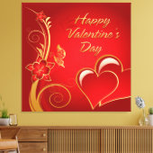Happy Valentine's Day 3 Wrapped Canvas Leinwanddruck (Insitu (Wohnzimmer))