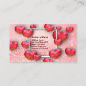 Happy Valentine's Day 3D Red Hearts Glitzer Rabattkarte (Rückseite)