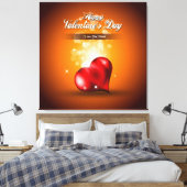 Happy Valentine's Day 4 Wrapped Canvas Leinwanddruck (Insitu (Schlafzimmer))