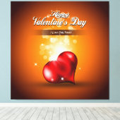 Happy Valentine's Day 4 Wrapped Canvas Leinwanddruck (Insitu (Holzboden))