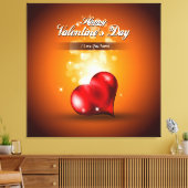 Happy Valentine's Day 4 Wrapped Canvas Leinwanddruck (Insitu (Wohnzimmer))