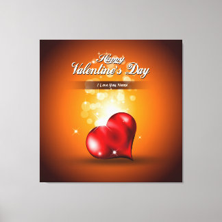 Happy Valentine's Day 4 Wrapped Canvas Leinwanddruck