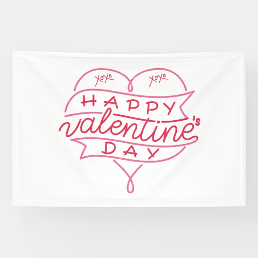 Happy Valentine's Day 4x6 Vinyl Banner (Horizontal)