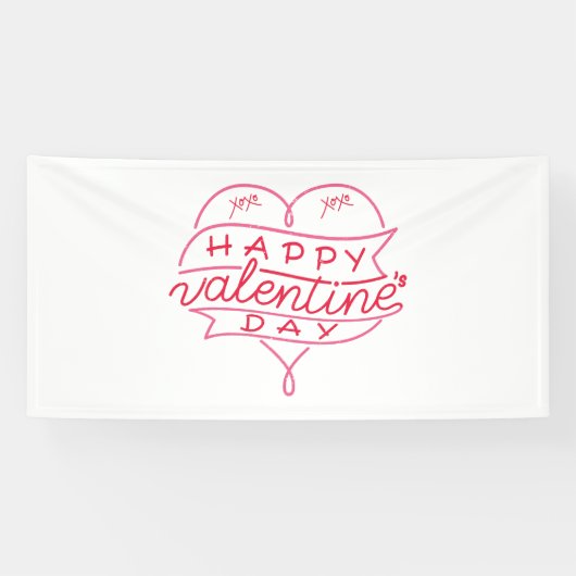 Happy Valentine's Day 4x8 Vinyl Banner (Horizontal)