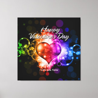Happy Valentine's Day 5 Wrapped Canvas Leinwanddruck