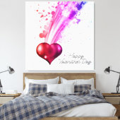 Happy Valentine's Day 6 Wrapped Canvas Leinwanddruck (Insitu (Schlafzimmer))