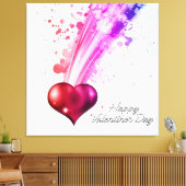 Happy Valentine's Day 6 Wrapped Canvas Leinwanddruck (Insitu (Wohnzimmer))
