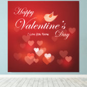 Happy Valentine's Day 6 Wrapped Canvas Leinwanddruck (Insitu (Holzboden))