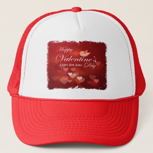Happy Valentine's Day 7A Hat Truckerkappe (Vorderseite)