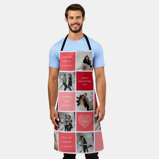 Happy Valentines Day 9 Foto Grid Schürze (Getragen)