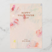 Happy Valentines Day Abstrakt Art Foil Card Folieneinladung (Vorderseite)