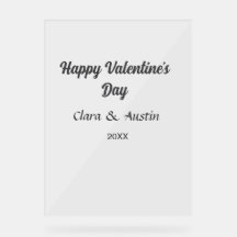 Happy Valentine's day add name date simple minimal