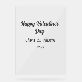 Happy Valentine's day add name date simple minimal Acrylschild