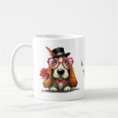 Happy Valentine's Day Adorable Basset Hound Kaffeetasse (Links)