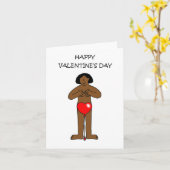 Happy Valentine's Day Afrikanische Amerikanische L Karte (Gelbe Blume)