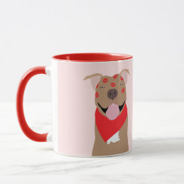 Happy Valentines Day American Bulldog Kiss Marks Tasse