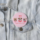 Happy Valentines Day American Pit Bull Terriers Button (Beispiel)