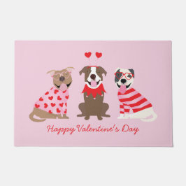 Happy Valentines Day American Pit Bull Terriers Fußmatte