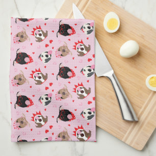 Happy Valentines Day American Pit Bull Terriers Geschirrtuch