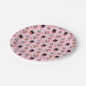 Happy Valentines Day American Pit Bull Terriers Pappteller (Schrägansicht)