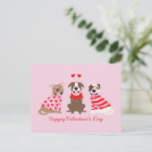Happy Valentines Day American Pit Bull Terriers Postkarte (Stehend Vorderseite)