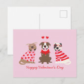 Happy Valentines Day American Pit Bull Terriers Postkarte (Vorne/Hinten)