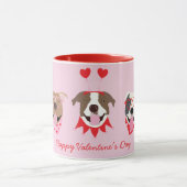 Happy Valentines Day American Pit Bull Terriers Tasse (Zentrum)