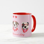 Happy Valentines Day American Pit Bull Terriers Tasse (VorderseiteRechts)