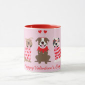Happy Valentines Day American Pit Bull Terriers Tasse (Zentrum)