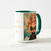Happy Valentine's Day Angel Girl Personalisiert Tasse (VorderseiteRechts)
