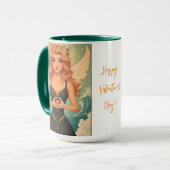 Happy Valentine's Day Angel Girl Personalisiert Tasse (Vorderseite Links)