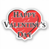 Happy Valentine's Day Aufkleber (Vorderseite)