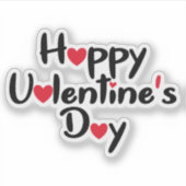 Happy Valentines Day Aufkleber (Vorderseite)