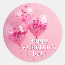 Happy Valentine's Day Aufkleber mit Ballons