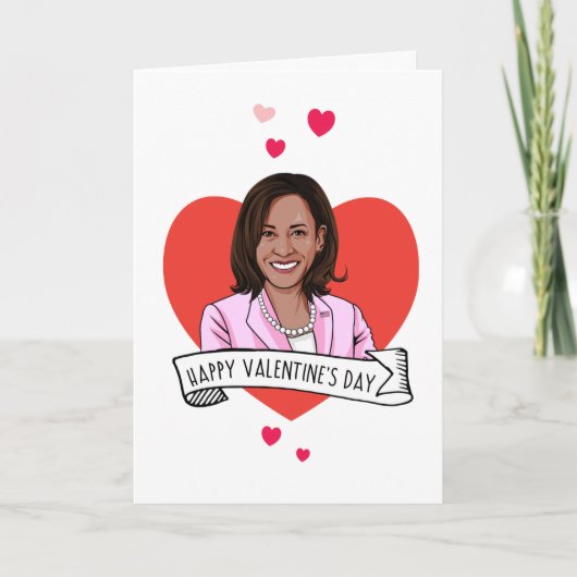 Happy Valentine's Day aus Kamala Harris Karte (Vorderseite)