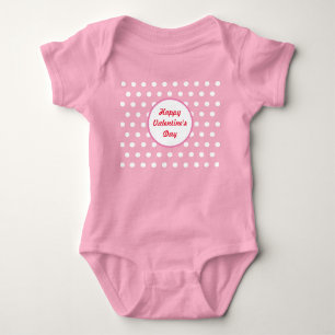 Happy Valentine's Day Baby Bodysuit (Red & White) Strampler