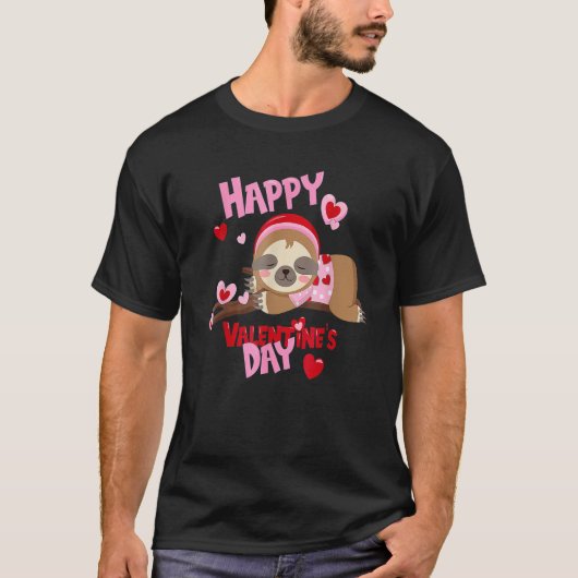 Happy Valentines Day Baby Sloth For Boys And Girls T-Shirt (Vorderseite)