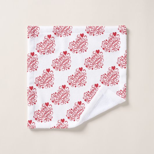 Happy Valentines Day Badhandtuch Set (Waschlappen)