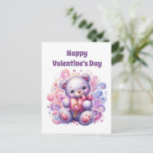 Happy Valentine's Day Bären Kinder Feiertagspostkarte (Stehend Vorderseite)