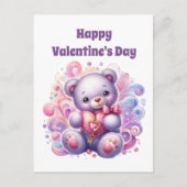Happy Valentine's Day Bären Kinder Feiertagspostkarte (Vorderseite)