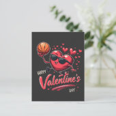 Happy Valentine's Day Basketball Liebhaber Postkarte (Stehend Vorderseite)