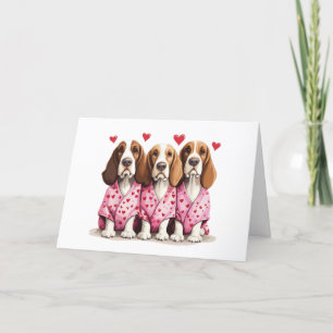 Happy Valentines Day Basset Hound Hunde Feiertagskarte