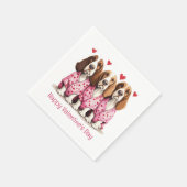 Happy Valentines Day Basset Hound Hunde Serviette (Ecke)