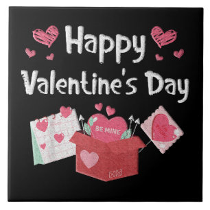 Happy Valentines Day Be meine Niedlichen Herzen Fliese